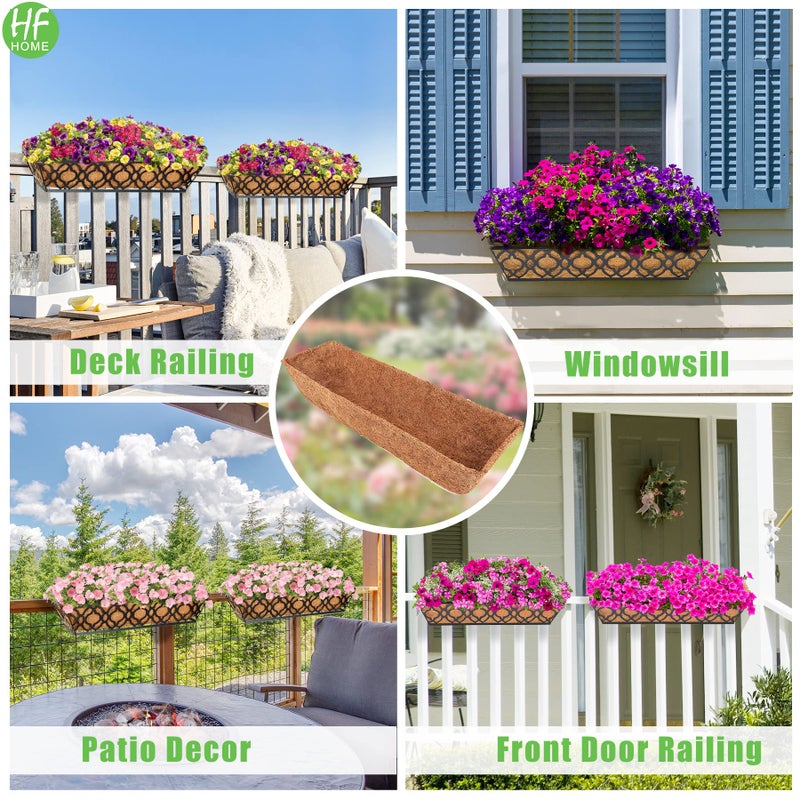 HFHOME 2Pcs 24" Trough Coco Fiber Replacement Liner, Natural 24 in Window Deck Coco Replacement Liner for Window Box - Image 5